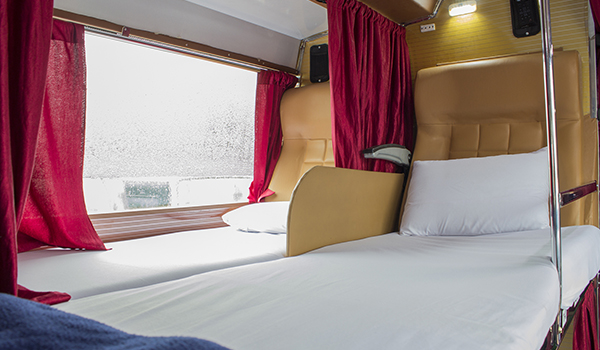 bed in coach Purple India